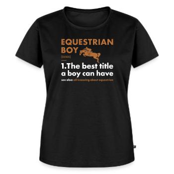 Sport Boy Définition Équestre - T-shirt Premium bio Femme - noir - Devant - Selfina (174cm)