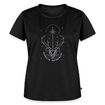 Harry Potter Hirsch Expecto Patronum - Frauen Premium Bio T-Shirt - Schwarz - Vorne - Selfina (174cm)