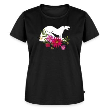 Mongoose With Flowers - Women's Premium Organic T-shirt - black - Front - Selfina (174cm)