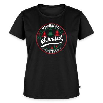 Schmied Weihnachten Weihnachtsgeschenk Schmiede - Frauen Premium Bio T-Shirt - Schwarz - Vorne - Selfina (174cm)