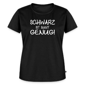 schwarz ist bunt genug - Frauen Premium Bio T-Shirt - Schwarz - Vorne - Selfina (174cm)