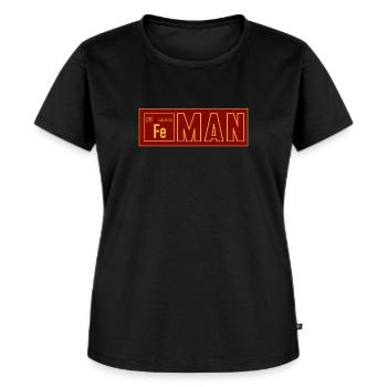 Iron Man Shirt - Frauen Premium Bio T-Shirt - Schwarz - Vorne - Selfina (174cm)