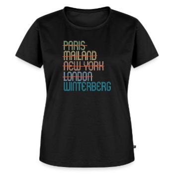 WINTERBERG - Frauen Premium Bio T-Shirt - Schwarz - Vorne - Selfina (174cm)