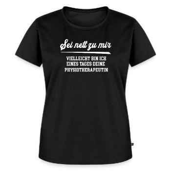 Physiotherapeutin Physiotherapie Physiotherapeuten - Frauen Premium Bio T-Shirt - Schwarz - Vorne - Selfina (174cm)