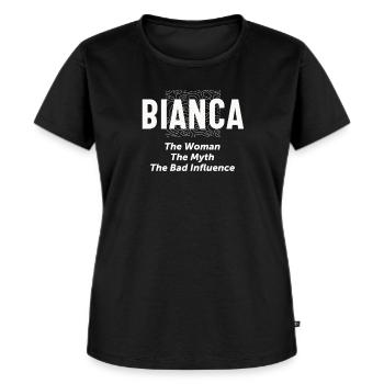 Bianca Frau Mythos Schlechter Einfluss - Name Bianca - Frauen Premium Bio T-Shirt - Schwarz - Vorne - Selfina (174cm)
