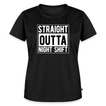 Quart de nuit directement à partir du quart de nuit - T-shirt Premium bio Femme - noir - Devant - Selfina (174cm)