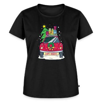 Weihnachten Auto - Frauen Premium Bio T-Shirt - Schwarz - Vorne - Selfina (174cm)