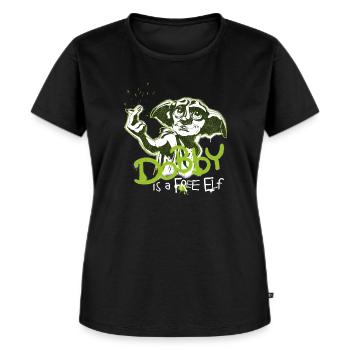 Harry Potter Dobby Ist Ein Freier Elf - Frauen Premium Bio T-Shirt - Schwarz - Vorne - Selfina (174cm)