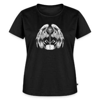 Wikinger axt Wikinger Tattoo Wikinger Götter - Frauen Premium Bio T-Shirt - Schwarz - Vorne - Selfina (174cm)