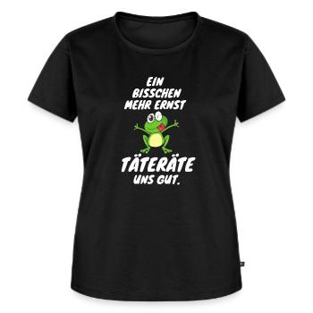 lustiger Spruch mit Frosch für Damen und Herren - Frauen Premium Bio T-Shirt - Schwarz - Vorne - Selfina (174cm)