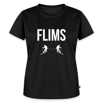 Flims Schweiz Wintersport - Frauen Premium Bio T-Shirt - Schwarz - Vorne - Selfina (174cm)