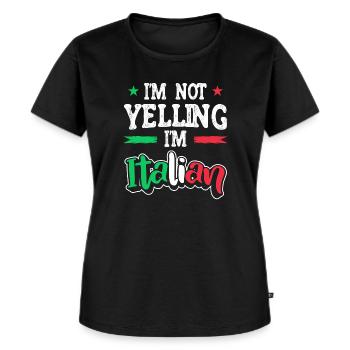 Italien Italien Italie Idée cadeau - T-shirt Premium bio Femme - noir - Devant - Selfina (174cm)