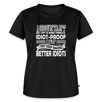 Buchhalter Lustiger Buchhalter - Frauen Premium Bio T-Shirt - Schwarz - Vorne - Selfina (174cm)
