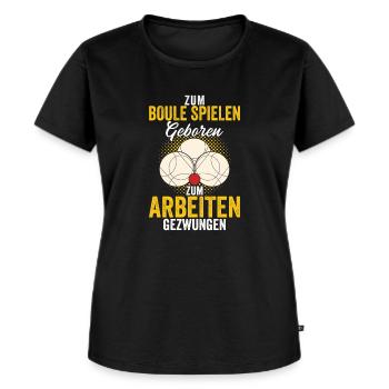 Boulespieler Boccia Geschenk - Frauen Premium Bio T-Shirt - Schwarz - Vorne - Selfina (174cm)