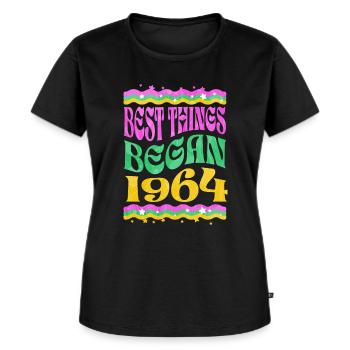 Chemise pour le 60e anniversaire : les meilleures choses ont commencé en 1964 - T-shirt Premium bio Femme - noir - Devant - Selfina (174cm)