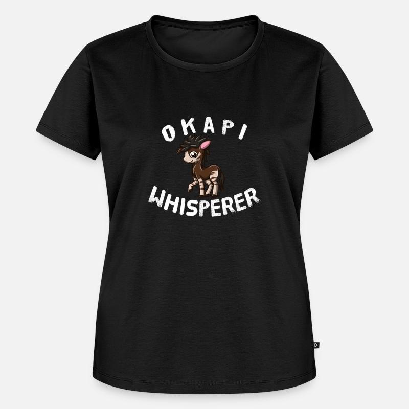 Okapi Whisperer Waldgiraffe Afrika Regenwald - Frauen Premium Bio T-Shirt - Schwarz
