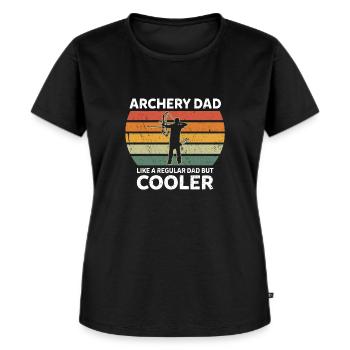 Archery Dad Like A Normal Dad Bogenschießen - Frauen Premium Bio T-Shirt - Schwarz - Vorne - Selfina (174cm)