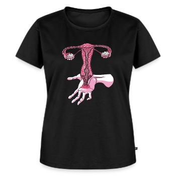 Die Eierstöcke - Frauen Premium Bio T-Shirt - Schwarz - Vorne - Selfina (174cm)