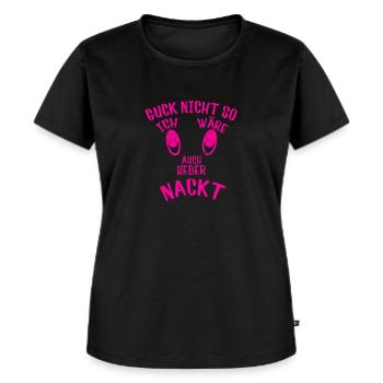 Cher nu en rose - T-shirt Premium bio Femme - noir - Devant - Selfina (174cm)
