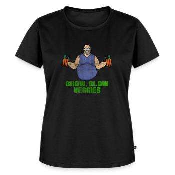 Vendeur de légumes - T-shirt Premium bio Femme - noir - Devant - Selfina (174cm)