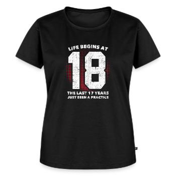 18 Geburtstag - Frauen Premium Bio T-Shirt - Schwarz - Vorne - Selfina (174cm)