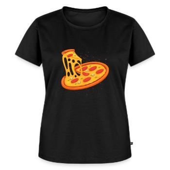 Pizza - Frauen Premium Bio T-Shirt - Schwarz - Vorne - Selfina (174cm)