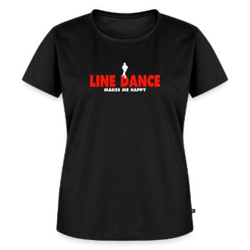 Line Dance T-Shirt - Frauen Premium Bio T-Shirt - Schwarz - Vorne - Selfina (174cm)
