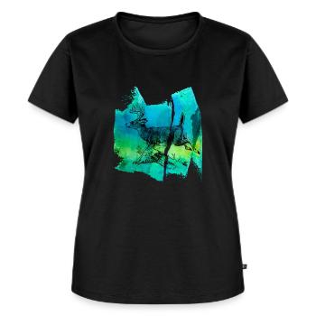 Roe Rehbuck Fawn Red Deer Wild T Shirt - Women's Premium Organic T-shirt - black - Front - Selfina (174cm)