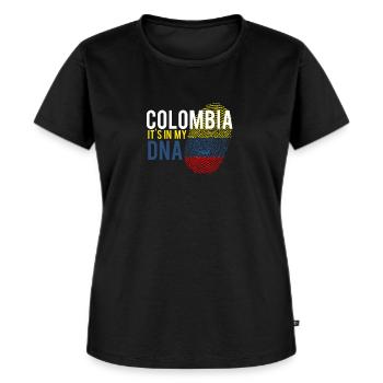 Kolumbien Es ist in meiner DNA - Frauen Premium Bio T-Shirt - Schwarz - Vorne - Selfina (174cm)