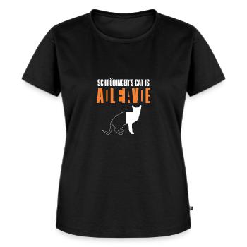 Cadeau de physique morte vivant de Cat de Schrodinger - T-shirt Premium bio Femme - noir - Devant - Selfina (174cm)