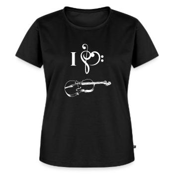 Violon - Violon - Violon - J’aime le violon - T-shirt Premium bio Femme - noir - Devant - Selfina (174cm)