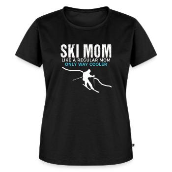 Ski Mom lustiges Geschenk für Mütter Skifahren - Frauen Premium Bio T-Shirt - Schwarz - Vorne - Selfina (174cm)