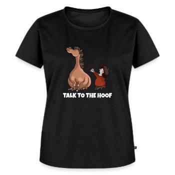 Lustiges Pferde Design Sprich zum Huf Geschenk - Frauen Premium Bio T-Shirt - Schwarz - Vorne - Selfina (174cm)