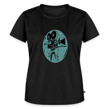 Vintage Theater Filmkamera Kino Kamermann Geschenk - Frauen Premium Bio T-Shirt - Schwarz - Vorne - Selfina (174cm)