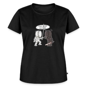 Fechten Fechter Vater Degen Schwert Florett Säbel - Frauen Premium Bio T-Shirt - Schwarz - Vorne - Selfina (174cm)