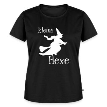 Kleine Hexe mit Besen - Frauen Premium Bio T-Shirt - Schwarz - Vorne - Selfina (174cm)