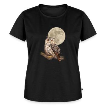 Mysterious owl - Women's Premium Organic T-shirt - black - Front - Selfina (174cm)