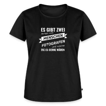 Fotografie Witzige Geschenkidee Spruch Shirt - Frauen Premium Bio T-Shirt - Schwarz - Vorne - Selfina (174cm)