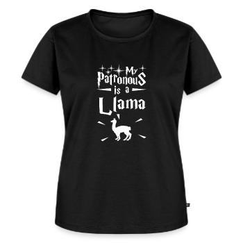My Patronous Is A Llama - Frauen Premium Bio T-Shirt - Schwarz - Vorne - Selfina (174cm)