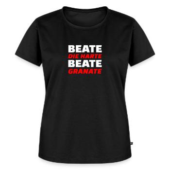 Beate die Harte Beate Granate. Schlager. - Frauen Premium Bio T-Shirt - Schwarz - Vorne - Selfina (174cm)