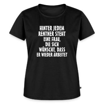 Lustige Geschenk Ruhestand Renteneintritt 202 - Frauen Premium Bio T-Shirt - Schwarz - Vorne - Selfina (174cm)