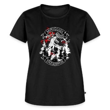 Miriquidi - Erzgebirge Bergbau und Heimat - Frauen Premium Bio T-Shirt - Schwarz - Vorne - Selfina (174cm)
