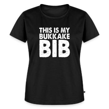Ceci est mon bukkake bavoir sale adulte sexe humour amusant g - T-shirt Premium bio Femme - noir - Devant - Selfina (174cm)