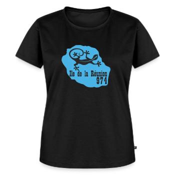 974 Ile de la réunion - T-shirt Premium bio Femme - noir - Devant - Selfina (174cm)