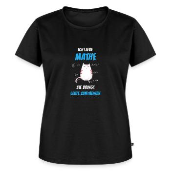 Mathe Katze Mathematik Kater Geschenkidee - Frauen Premium Bio T-Shirt - Schwarz - Vorne - Selfina (174cm)