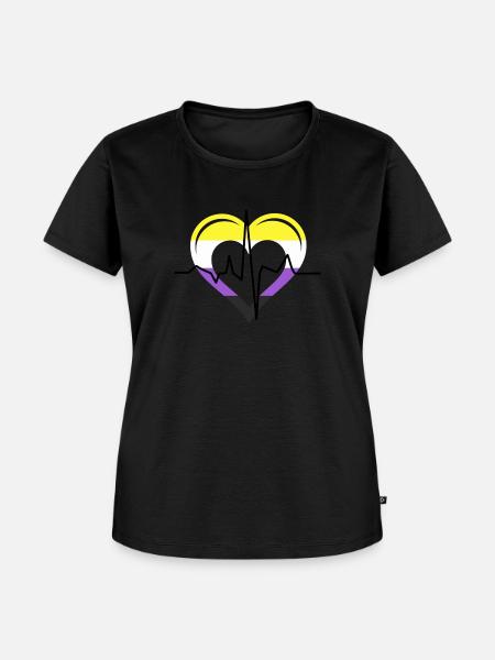nonbinary Heartbeat - Frauen Premium Bio T-Shirt - Schwarz