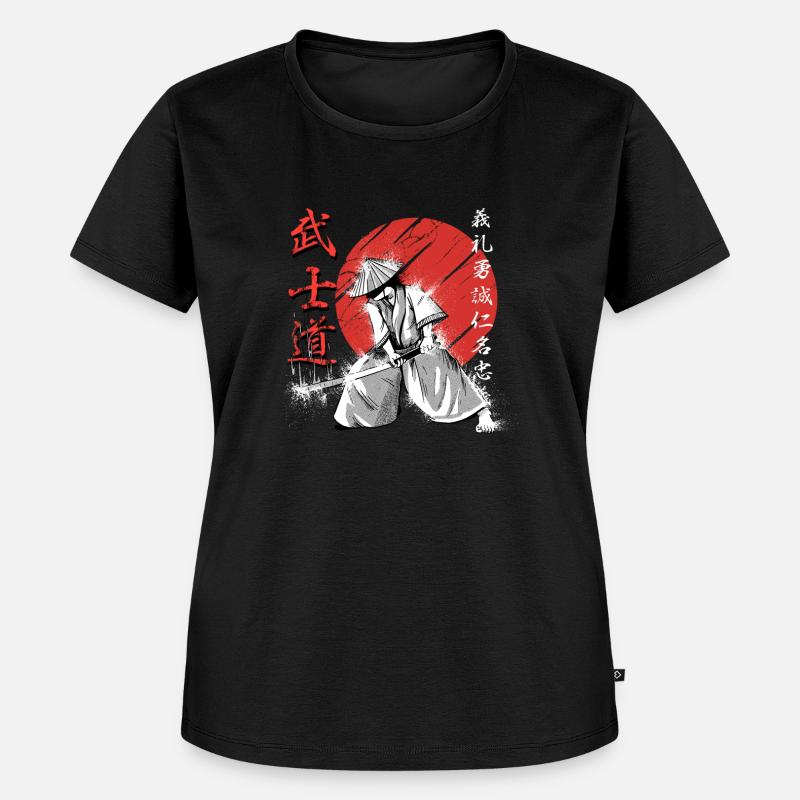 Samurai Bushido Code Kanji Warrior - Women's Premium Organic T-shirt - black
