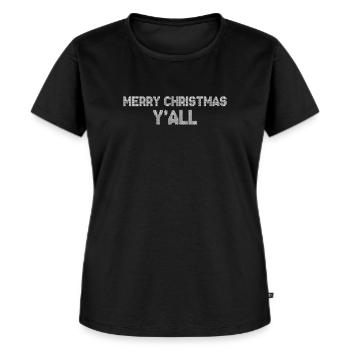 frohe Weihnachten hässliche Weihnachtspullover - Frauen Premium Bio T-Shirt - Schwarz - Vorne - Selfina (174cm)