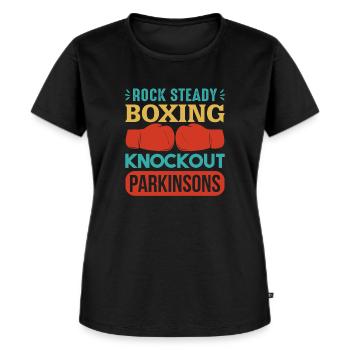 Parkinsons KnockOut! - Premium økologisk T-shirt til kvinder - sort - Foran - Selfina (174cm)