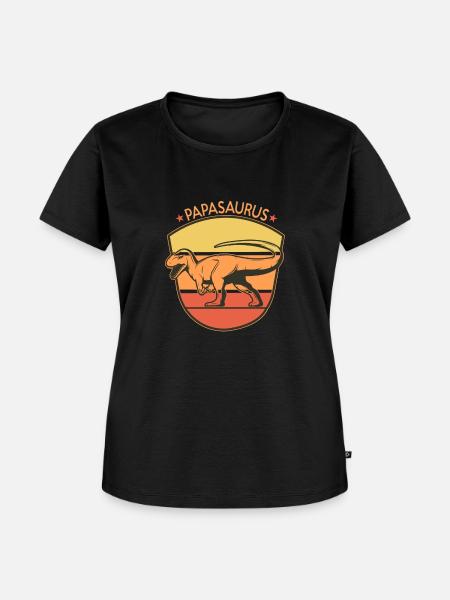 Vater Papasaurus - Frauen Premium Bio T-Shirt - Schwarz